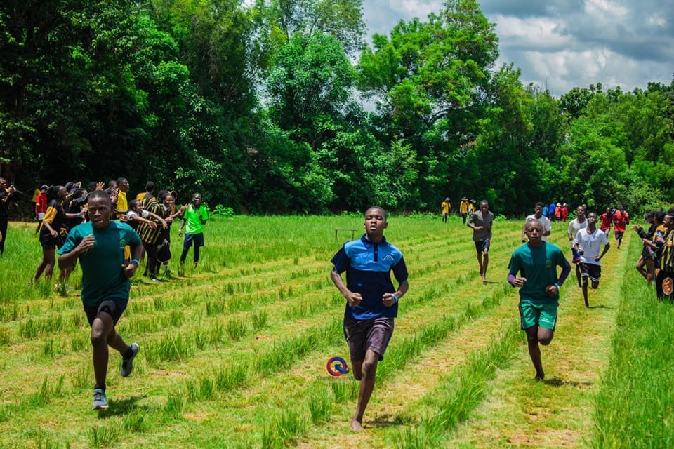 Students practicing sports